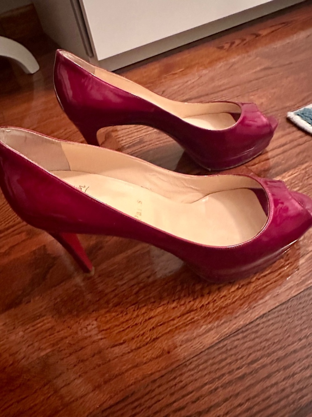 Christian Louboutin platform peep toe pumps